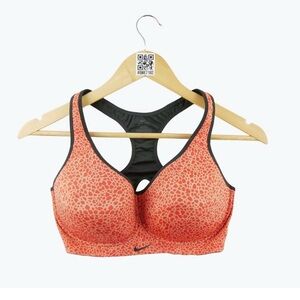 Nike Women's Red and Black Leopard Print Sports Bra